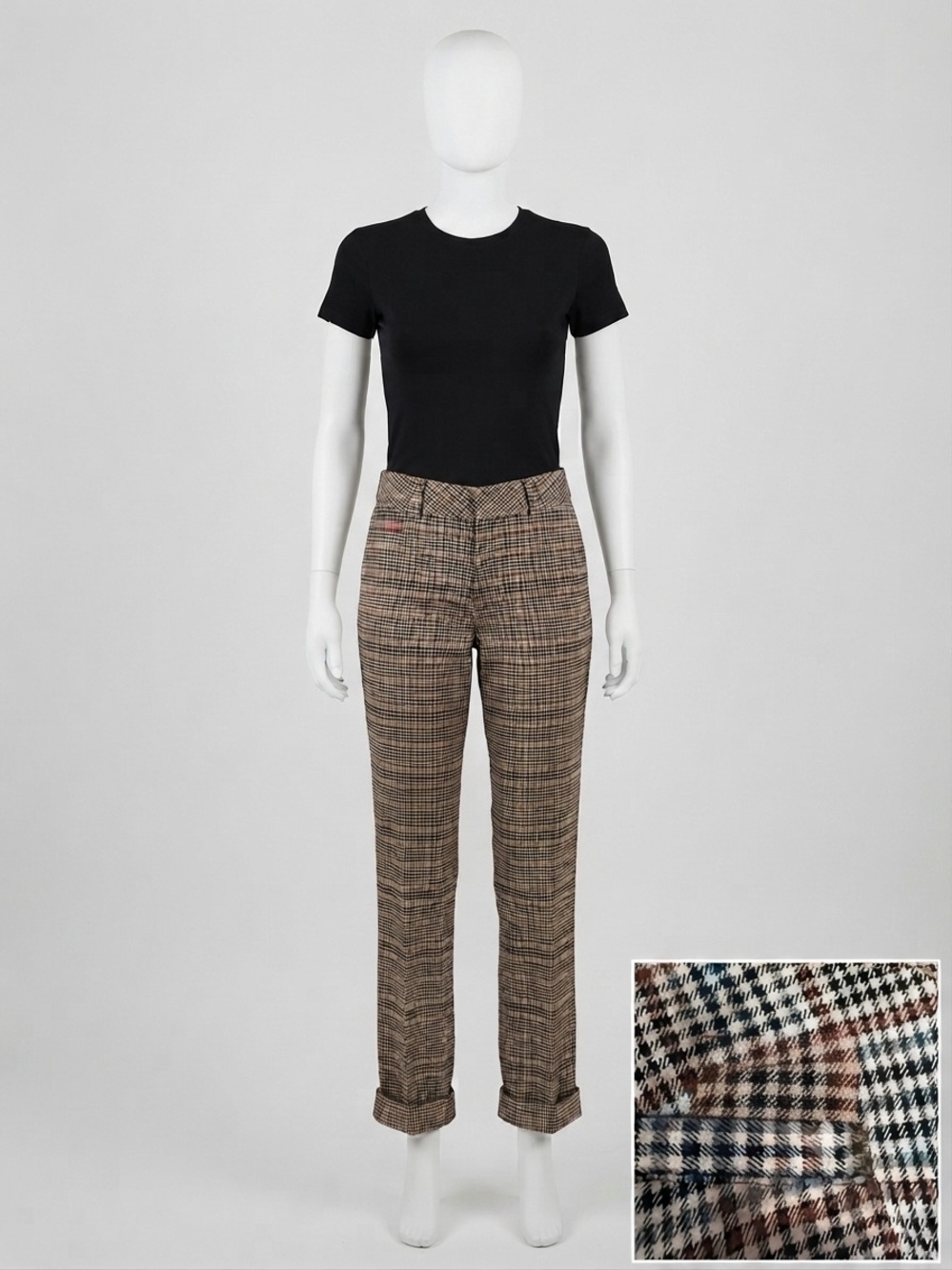 Dickies Brown Plaid Straight Trousers Juniors size 1
